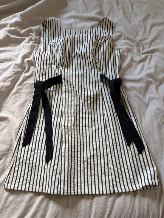 wikl fable Dresses & Skirts - Target White and Black Vertical-Stripe Tie-Detail Mini Dress